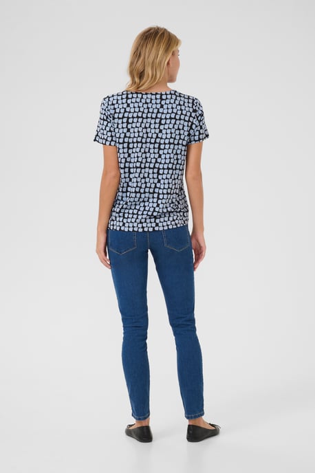 Blouse met korte mouwen Regular fit Black/Blue Graphic Dot black blue - Image 2