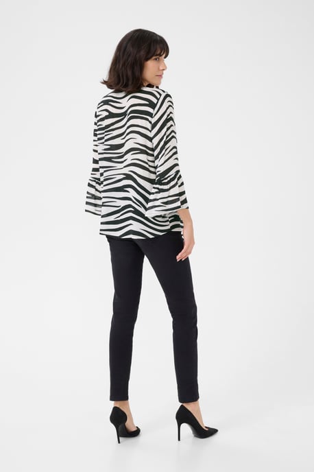 Blouse met korte mouwen Regular fit Chalk/Black Animal animal - Image 2
