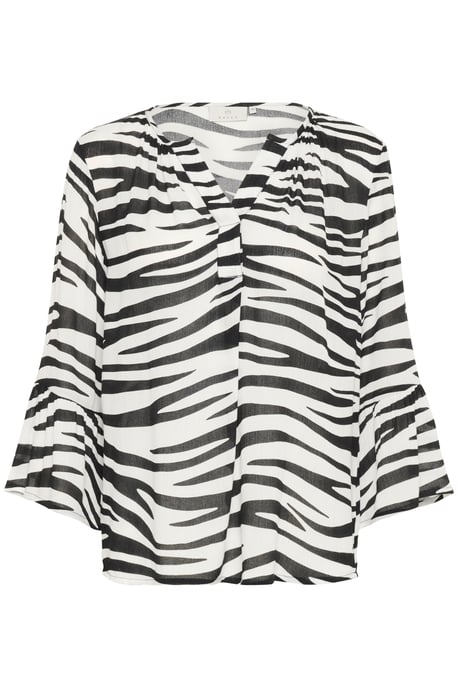 Blouse met korte mouwen Regular fit Chalk/Black Animal animal - Image 4