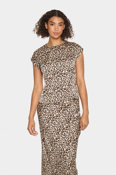 Blouse met korte mouwen Regular fit Black Reg Leo leopard - Image 2