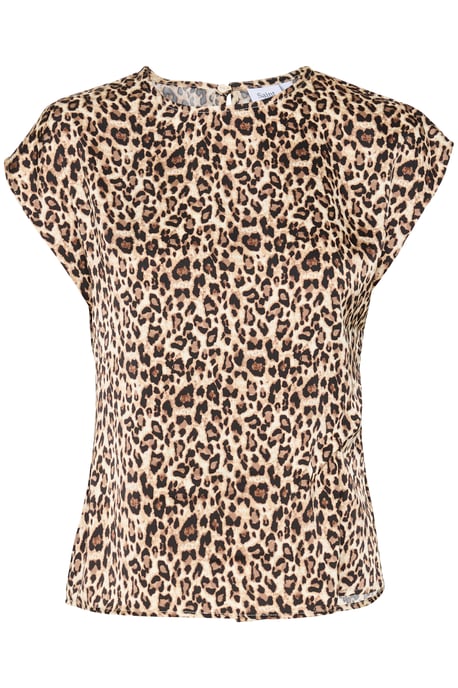 Blouse met korte mouwen Regular fit Black Reg Leo leopard - Image 4