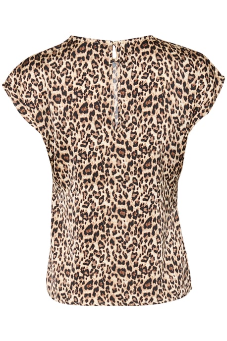 Blouse met korte mouwen Regular fit Black Reg Leo leopard - Image 5