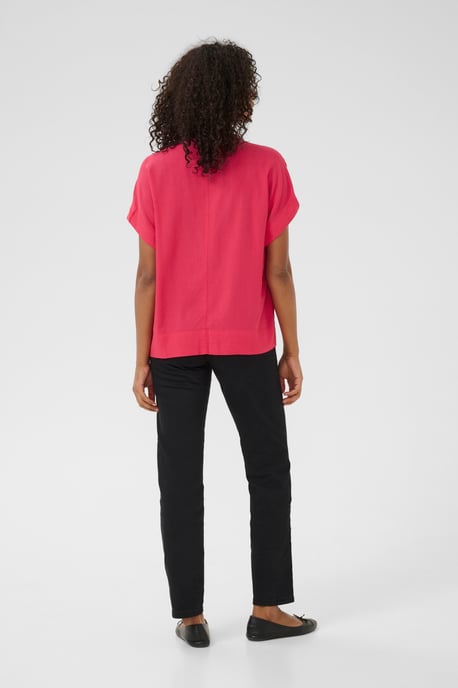 Blouse met korte mouwen Loose fit Raspberry pink - Image 2