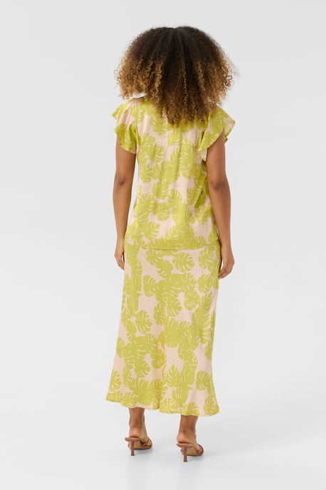 Blouse met korte mouwen Relaxed fit Green Palm Leaves lime green - Image 2