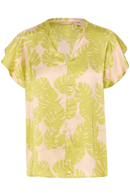 Blouse met korte mouwen Relaxed fit Green Palm Leaves lime green - Image 4