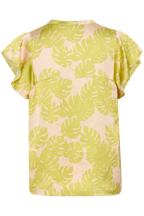 Blouse met korte mouwen Relaxed fit Green Palm Leaves lime green - Image 5