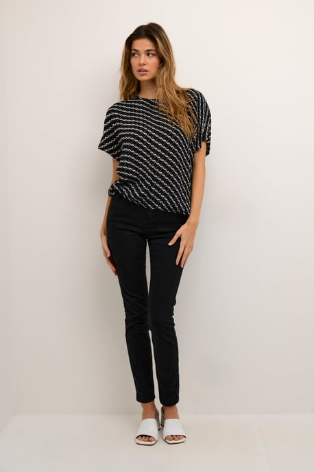 Mouwloos shirt Loose fit Black/Chalk Graphic Print black white - Image 2