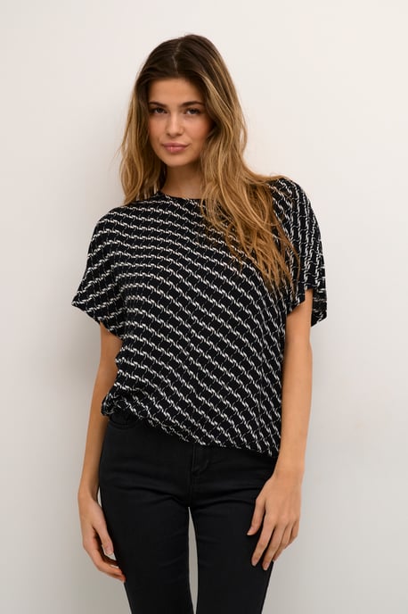Mouwloos shirt Loose fit Black/Chalk Graphic Print black white - Image 4