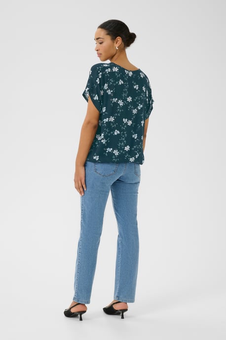 Blouse met korte mouwen Relaxed fit Midnight marine little flower - Image 3