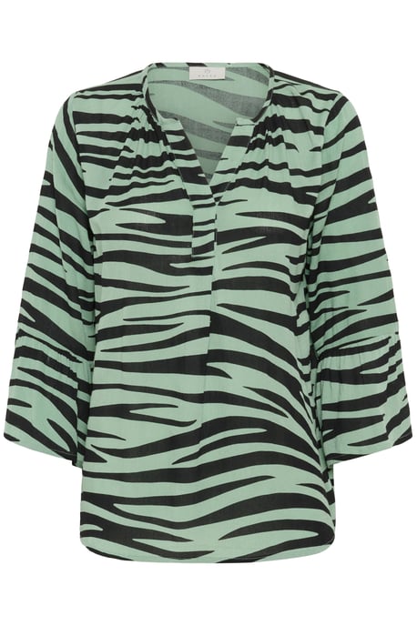 Blouse met korte mouwen Regular fit Green/Black Animal - Image 4