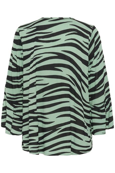 Blouse met korte mouwen Regular fit Green/Black Animal - Image 5