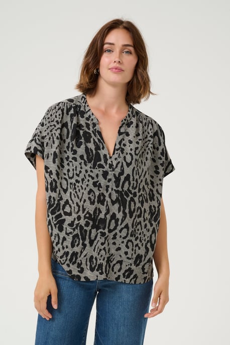 Blouse met korte mouwen Loose fit Moonstruck / Black Animal - Image 3