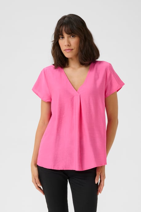 Blouse met korte mouwen Regular fit Azalea Pink CC pink - Image 3