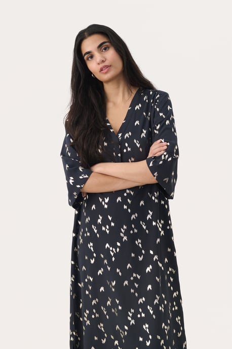 Jurk Regular fit Navy Foil Print navy - Image 3