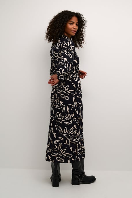 Jurk Loose fit Black/Sand Painted Flower black offwhite - Image 3