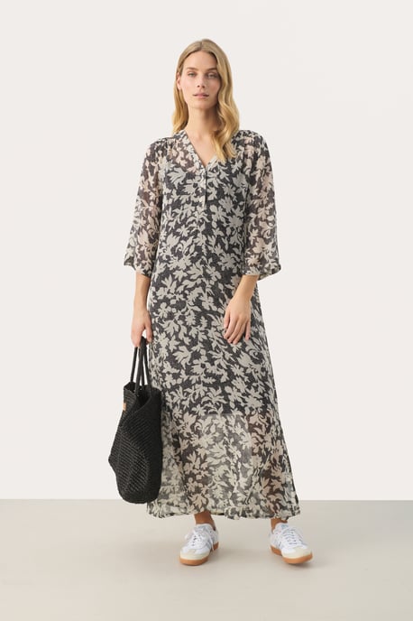 Jurk Regular fit Black Stitch Leaf print black multi - Image 2