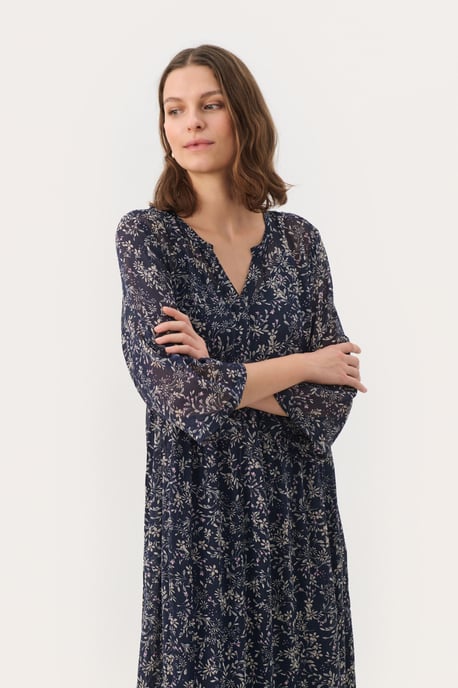 Jurk Relaxed fit Dark Navy Scattered Flower dark blue - Image 2