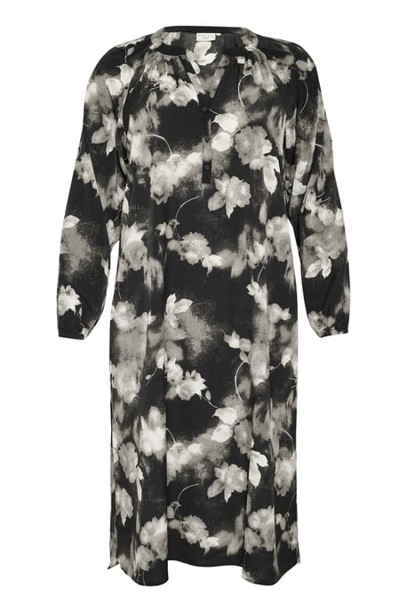Jurk Loose fit Black/White Flower Print black offwhite - Image 4
