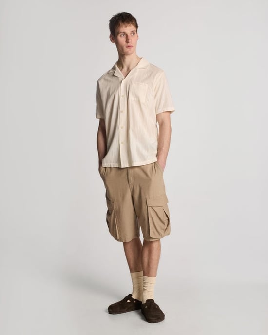 Lyle & Scott Broderie Resort Shirt - Beige - Image 2