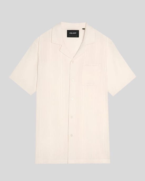 Lyle & Scott Broderie Resort Shirt - Beige - Image 5