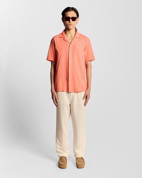 Lyle & Scott Broderie Resort Shirt - Koraal - Image 2