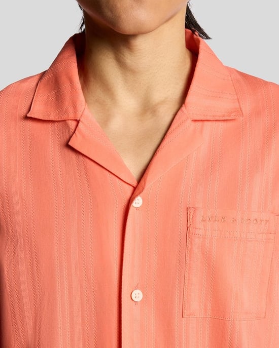 Lyle & Scott Broderie Resort Shirt - Koraal - Image 3