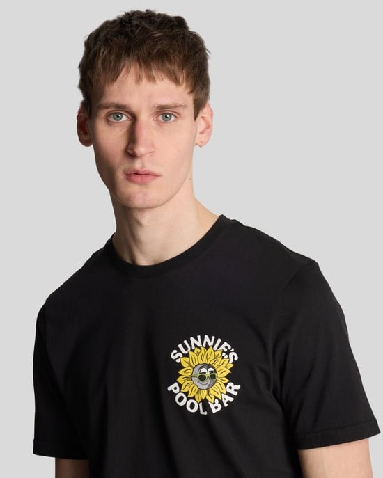 Lyle & Scott Zonnebrillen Pool Bar Grafisch T-Shirt - Zwart - Image 4