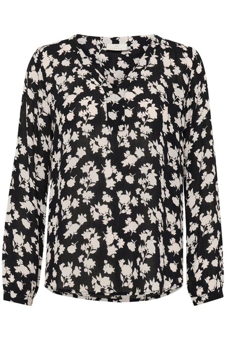 Blouse met lange mouwen Regular fit Black/Turtledove Flower Print - Image 4