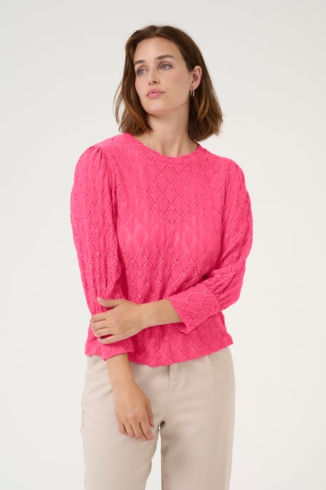 Blouse met lange mouwen Regular fit Raspberry pink - Image 3