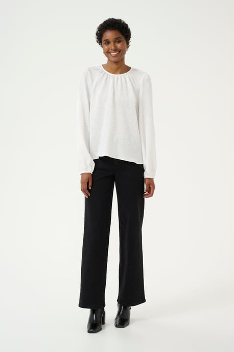 Blouse met lange mouwen Regular fit Chalk CC - Image 1