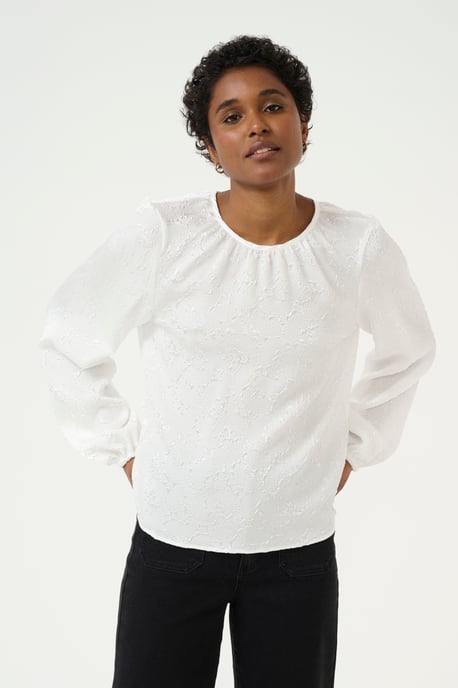 Blouse met lange mouwen Regular fit Chalk CC - Image 2