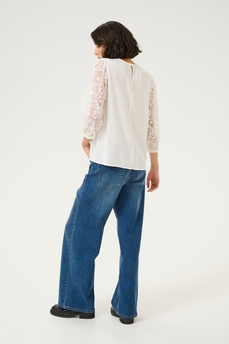 Blouse met lange mouwen Regular fit Chalk white - Image 2