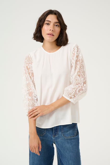 Blouse met lange mouwen Regular fit Chalk white - Image 3