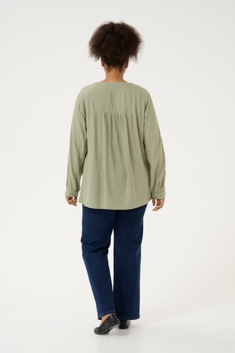 Blouse met lange mouwen Regular fit Oil Green - Image 2