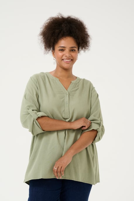 Blouse met lange mouwen Regular fit Oil Green - Image 3