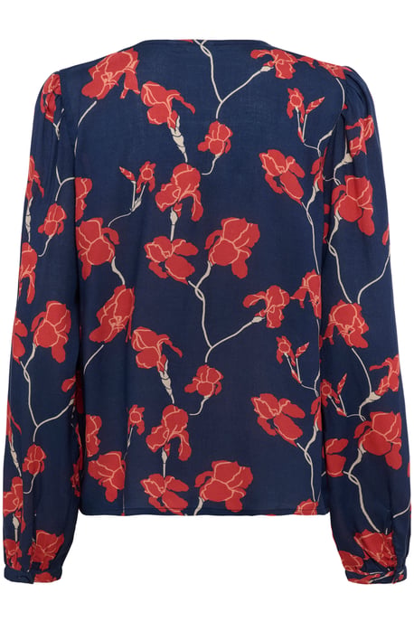 Blouse met lange mouwen Regular fit Midnight / Red Flowers floral - Image 2