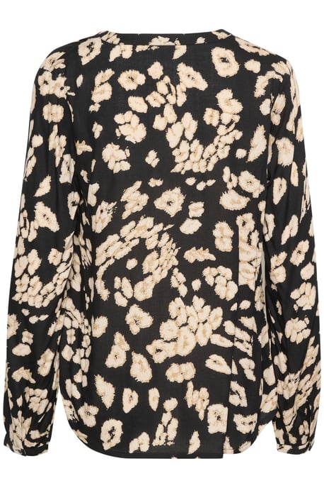 Blouse met lange mouwen Regular fit Black/Sand Leo Print - Image 5