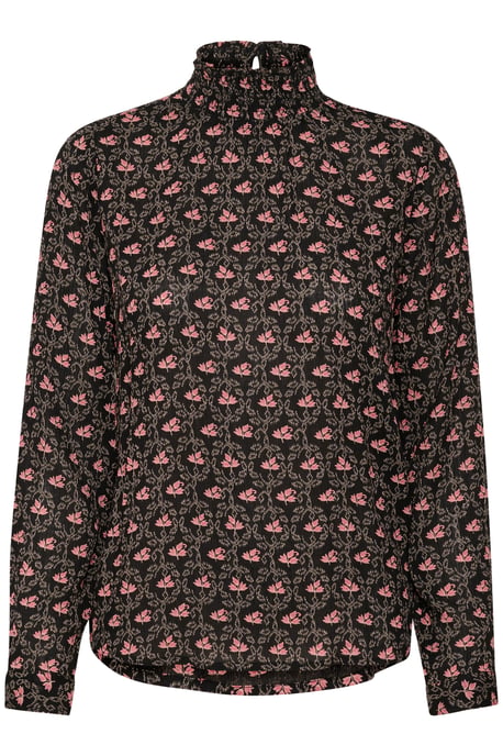 Blouse met lange mouwen Regular fit Black_Rosa Flowers floral - Image 4