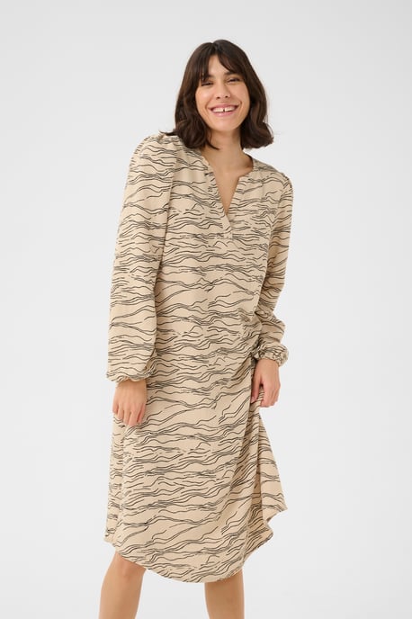 Blouse met lange mouwen Regular fit Nomad w. Black Deep graphic beige - Image 3