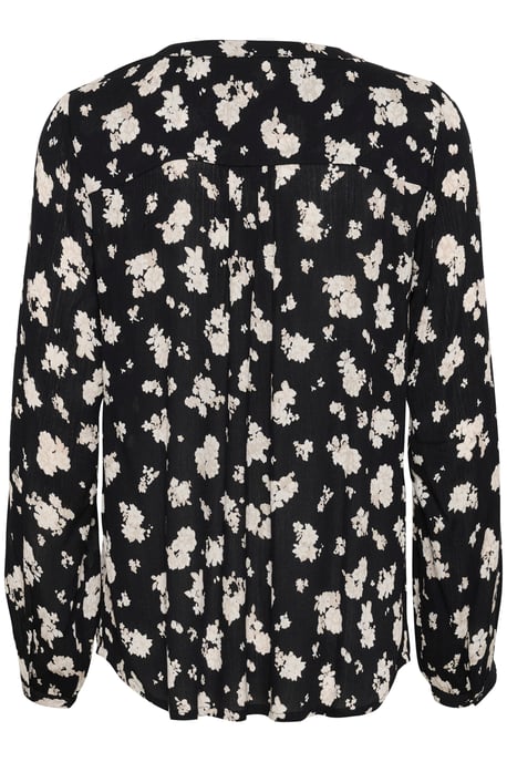 Blouse met lange mouwen Regular fit Black/White Flower Print floral - Image 5