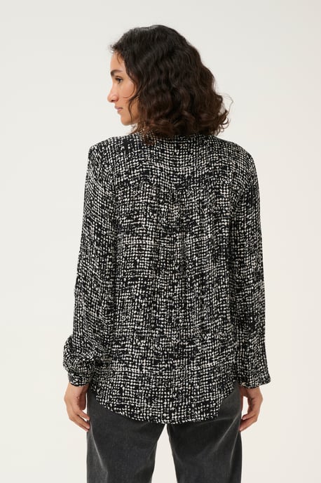 Blouse met lange mouwen Regular fit Black/Turtledove Graphic Dot black white - Image 3
