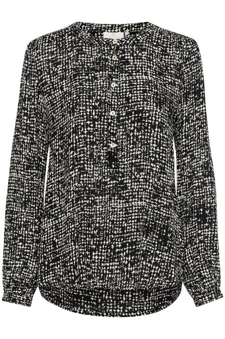 Blouse met lange mouwen Regular fit Black/Turtledove Graphic Dot black white - Image 4