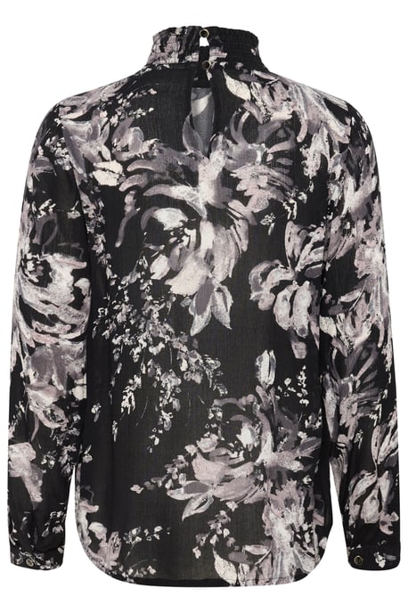 Blouse met lange mouwen Regular fit Black/White Painted Flower - Image 5