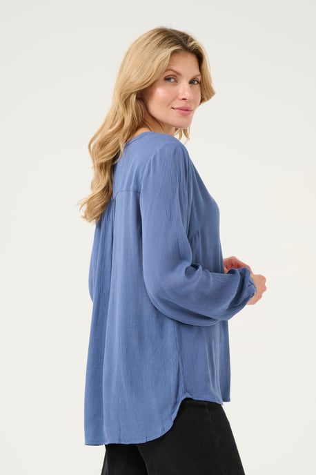 Blouse met lange mouwen Regular fit Blue Indigo - Image 3