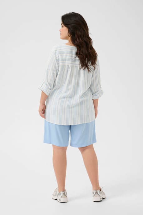 Blouse met lange mouwen Regular fit Chalk/Soft Chambray Stripe white blue - Image 2