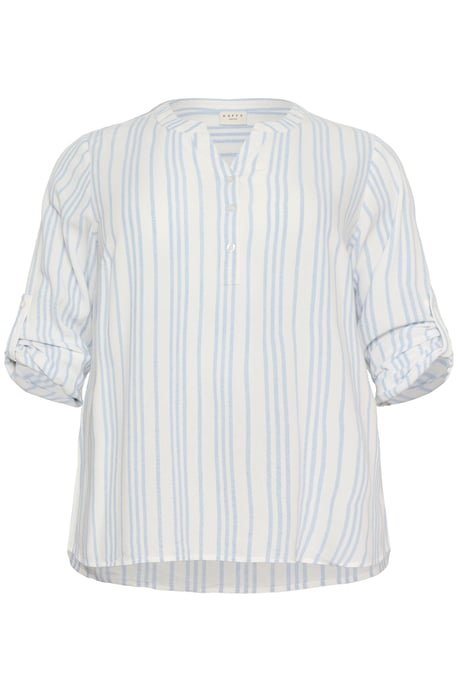 Blouse met lange mouwen Regular fit Chalk/Soft Chambray Stripe white blue - Image 4