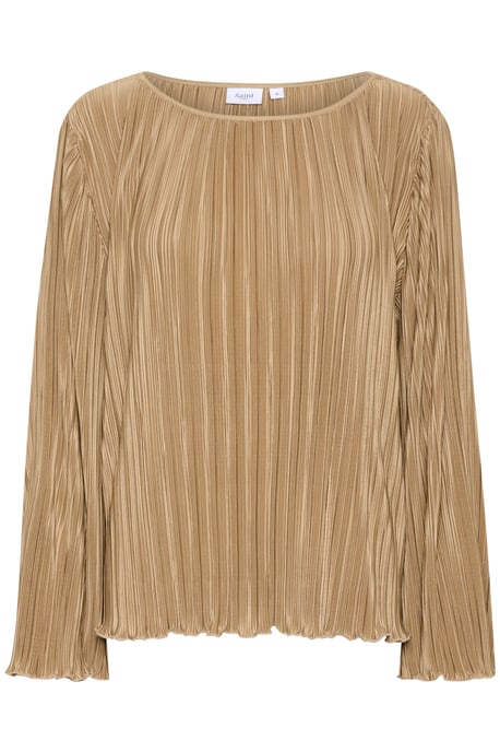 Blouse met lange mouwen Regular fit Dune beige - Image 4