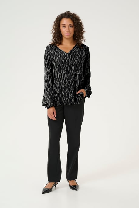 Blouse met lange mouwen Regular fit Black/Grey Graphic Simili black multi - Image 2
