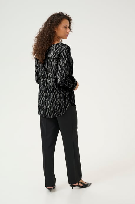 Blouse met lange mouwen Regular fit Black/Grey Graphic Simili black multi - Image 3