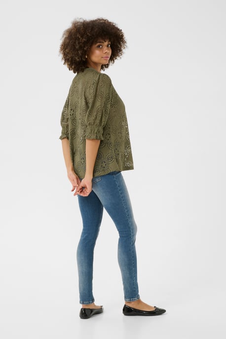 Blouse met lange mouwen Relaxed fit Dusky Green - Image 2
